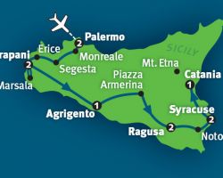 Map of our Sicily tour